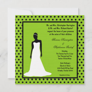 Convite para casamento de noivas verdes elétricas 