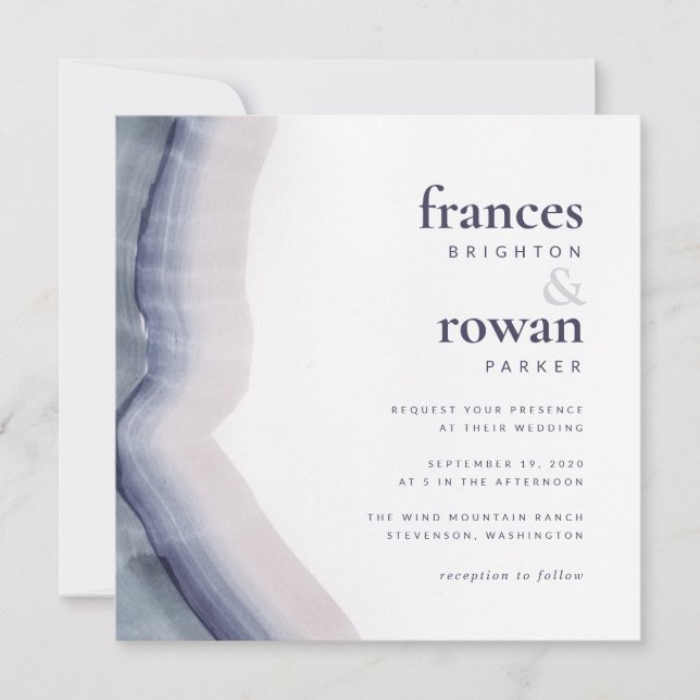 Convite para Casamento de Ondas Naturais (Frente)