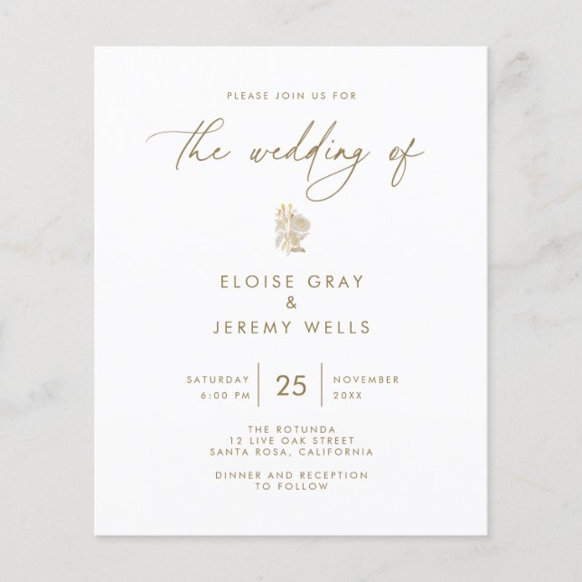 Convite para Casamento de Orçamento | Bella Flyer (Frente)