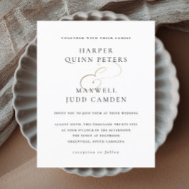 Convite para Casamento de Orçamento Branco e Preto