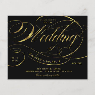 Convite para Casamento de Orçamento de Script Dour