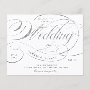 Convite para Casamento de Orçamento de Script Silv
