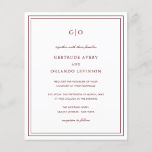 Convite para Casamento de Orçamento Elegante Cláss