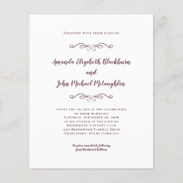 Convite para Casamento de Orçamento Elegante Cláss