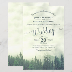 Convite para Casamento de Orçamento Floresta Verd