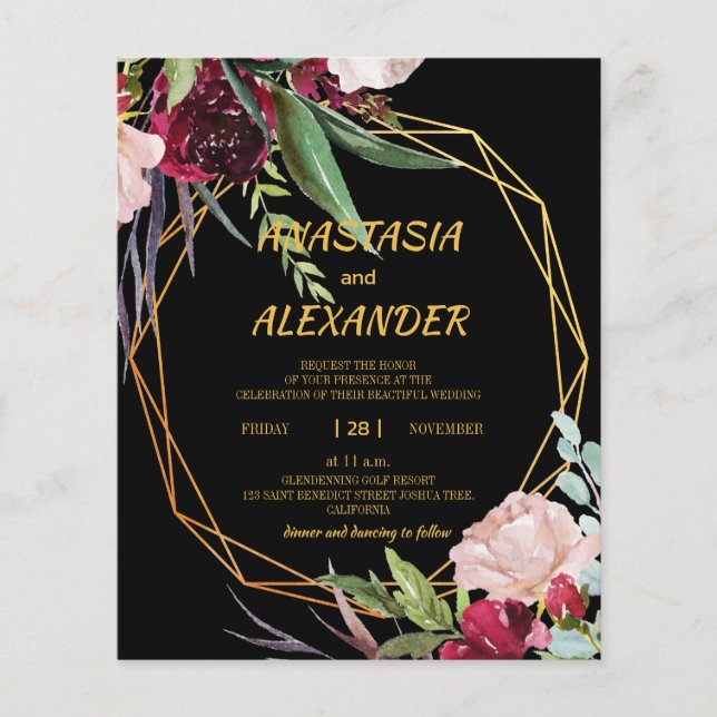 Convite para casamento de orçamento Flyer (Frente)