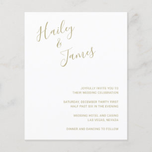 Convite para Casamento de Orçamento Moderno Dourad