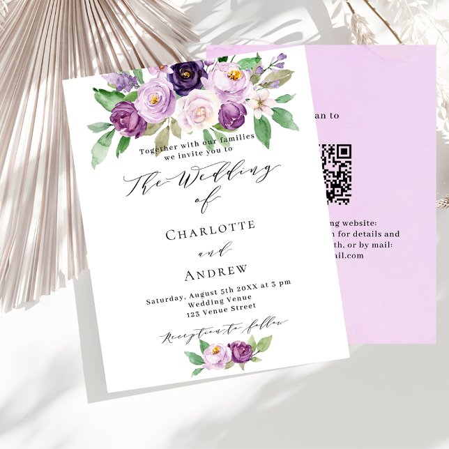 Convite para casamento de orçamento RSVP de QR rox (Criador carregado)