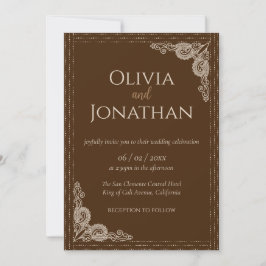 Convite para Casamento de ornamentado de Bronze Cl