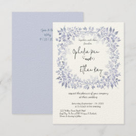Convite para casamento de Ornamentado Floral Azul