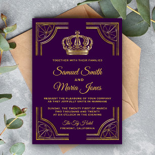 Convite para Casamento de Ornamentados Dourados Ro