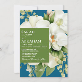 Convite para Casamento de Orquídeas Brancas