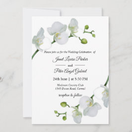 Convite para Casamento de Orquídeas Brancas Elegan