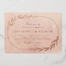 Convite Para Casamento De Ouro De Bough Floral Ele