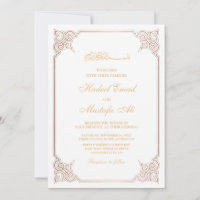 convite para casamento de ouro muçulmano