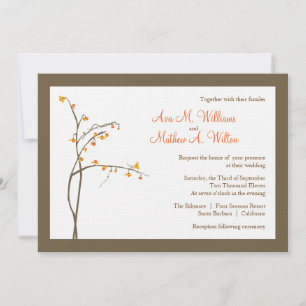 Convite para Casamento de outono ou outono