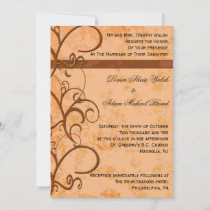 Convite para Casamento de outono/outono