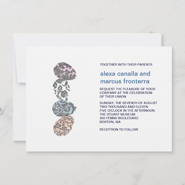 Convite para Casamento de Ovos Decorativos (Frente)
