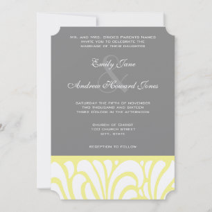 Convite para casamento de padrão de espiral amare