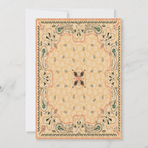 Convite para Casamento de Padrão de Paisley Ociden