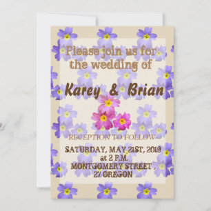 Convite para Casamento de Padrões de Flores