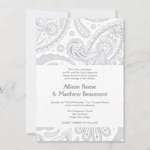 Convite para Casamento de Paisley Indiano