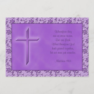 Convite para Casamento de Paixão Roxo Cristão