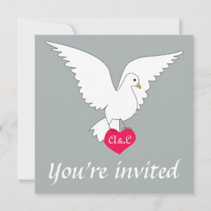 Convite Para Casamento De Paloma Cinza Dove