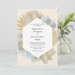 Convite para Casamento de Pampas e Orquídeas