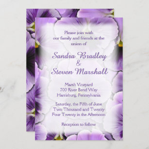 Convite para Casamento de Pansy Roxo oculto