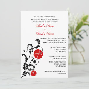 Convite para Casamento de Papuásia Vermelha Elega
