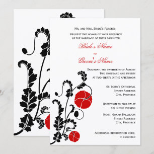 Convite para Casamento de Papuásia Vermelha Elega