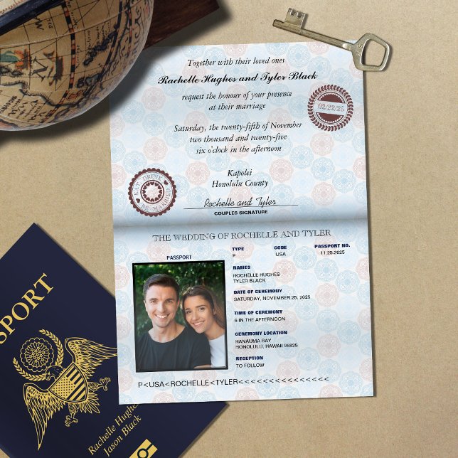 Convite para Casamento de Passaporte (Criador carregado)