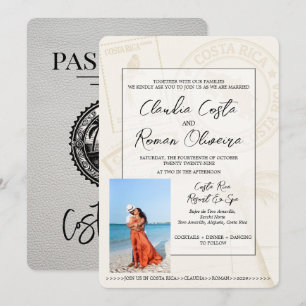 Convite para Casamento de Passaporte da Costa Rica