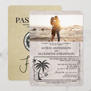 Convite para Casamento de Passaporte da Flórida de