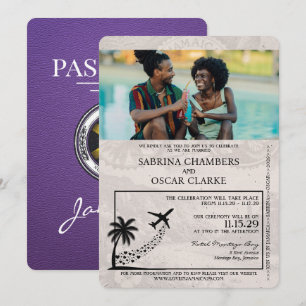 Convite para Casamento de Passaporte da Jamaica Pú