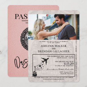 Convite para Casamento de Passaporte de Nashville 