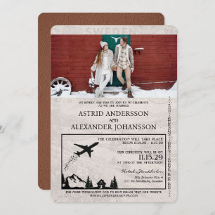 Convite para Casamento de Passaporte de Suecia Mar