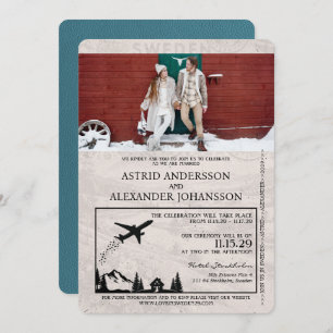 Convite para Casamento de Passaporte de Suecia Tea