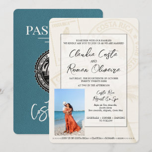 Convite para Casamento de Passaporte na Costa Rica