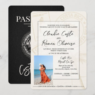Convite para Casamento de Passaporte na Costa Rica