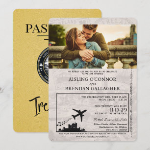 Convite para Casamento de Passaportes da Irlanda A