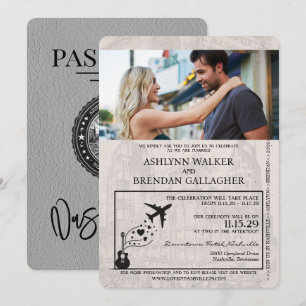 Convite para Casamento de Passaportes de Nashville