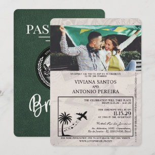 Convite para Casamento de Passaportes do Brasil Ve