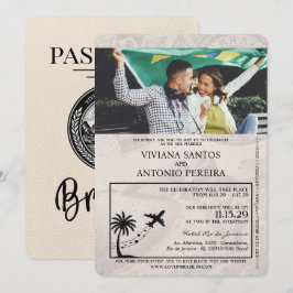 Convite Para Casamento De Passaportes Ivory Brasil