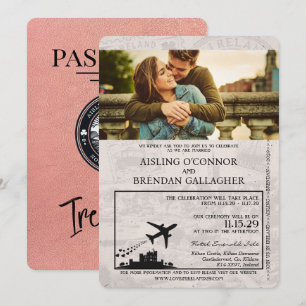 Convite para Casamento de Passaportes na Irlanda d
