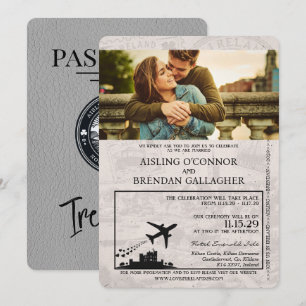 Convite para Casamento de Passaportes na Irlanda d