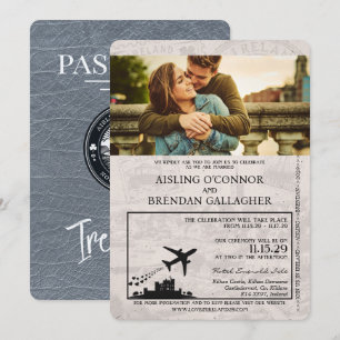 Convite para Casamento de Passaportes na Irlanda d