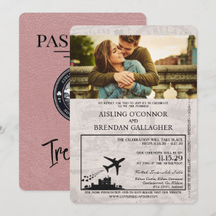Convite para Casamento de Passaportes na Irlanda d