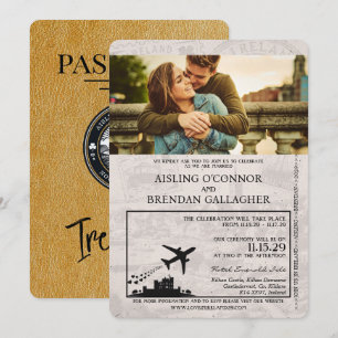Convite para Casamento de Passaportes na Irlanda D